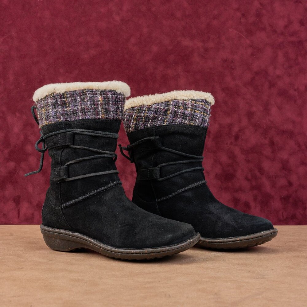 UGG Women Tanasa Fleece Lined Warm Lace Slip-on Mid calf boots sz 7 - Picture 1 of 8